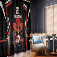 Custom Canada Rugby Pacific Window Curtain Beaver and Maple Leaf - Wonder Print Shop