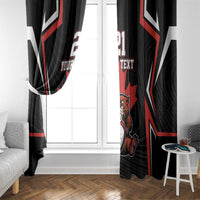 Custom Canada Rugby Pacific Window Curtain Beaver and Maple Leaf - Wonder Print Shop