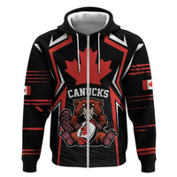 Custom Canada Rugby Pacific Zip Hoodie Beaver and Maple Leaf - Wonder Print Shop