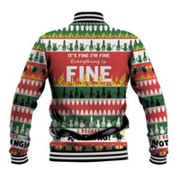 Merry Cat-Mas Baseball Jacket Christmas It's Fine I'm Fine Everything is Fine LT9 - Wonder Print Shop