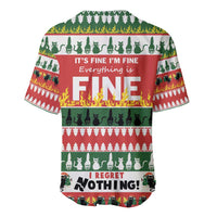 Merry Cat-Mas Baseball Jersey Christmas It's Fine I'm Fine Everything is Fine LT9 - Wonder Print Shop