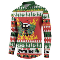 Merry Cat-Mas Button Sweatshirt Christmas It's Fine I'm Fine Everything is Fine LT9 - Wonder Print Shop