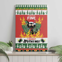 Merry Cat-Mas Canvas Wall Art Christmas It's Fine I'm Fine Everything is Fine LT9 - Wonder Print Shop