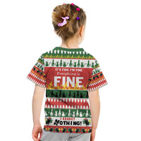 Merry Cat-Mas Kid T Shirt Christmas It's Fine I'm Fine Everything is Fine - Wonder Print Shop