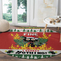 Merry Cat-Mas Round Carpet Christmas It's Fine I'm Fine Everything is Fine