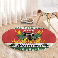 Merry Cat-Mas Round Carpet Christmas It's Fine I'm Fine Everything is Fine