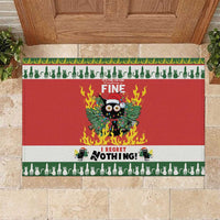 Merry Cat-Mas Rubber Doormat Christmas It's Fine I'm Fine Everything is Fine - Wonder Print Shop