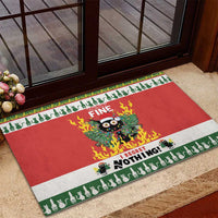 Merry Cat-Mas Rubber Doormat Christmas It's Fine I'm Fine Everything is Fine - Wonder Print Shop