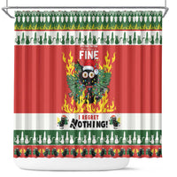 Merry Cat-Mas Shower Curtain Christmas It's Fine I'm Fine Everything is Fine