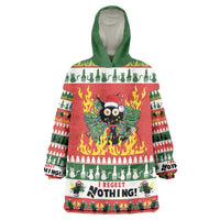 Merry Cat-Mas Wearable Blanket Hoodie Christmas It's Fine I'm Fine Everything is Fine - Wonder Print Shop