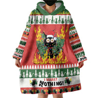 Merry Cat-Mas Wearable Blanket Hoodie Christmas It's Fine I'm Fine Everything is Fine - Wonder Print Shop