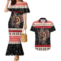 Krampus The Christmas Devil Couples Matching Mermaid Dress and Hawaiian Shirt LT9 - Wonder Print Shop