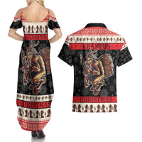 Krampus The Christmas Devil Couples Matching Summer Maxi Dress and Hawaiian Shirt LT9 - Wonder Print Shop