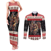 Krampus The Christmas Devil Couples Matching Tank Maxi Dress and Long Sleeve Button Shirt LT9 - Wonder Print Shop