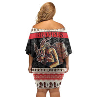 Krampus The Christmas Devil Family Matching Off Shoulder Short Dress and Hawaiian Shirt LT9 - Wonder Print Shop