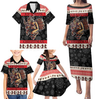 Krampus The Christmas Devil Family Matching Puletasi and Hawaiian Shirt - Wonder Print Shop