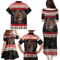 Krampus The Christmas Devil Family Matching Puletasi and Hawaiian Shirt - Wonder Print Shop