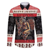 Krampus The Christmas Devil Family Matching Short Sleeve Bodycon Dress and Hawaiian Shirt - Wonder Print Shop