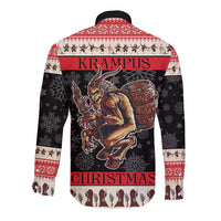 Krampus The Christmas Devil Long Sleeve Button Shirt - Wonder Print Shop