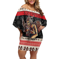 Krampus The Christmas Devil Off Shoulder Short Dress - Wonder Print Shop