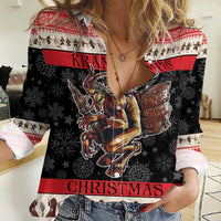 Krampus The Christmas Devil Women Casual Shirt - Wonder Print Shop