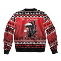 Jolakotturinn Iceland Sleeve Zip Bomber Jacket Yule Cat Merry Christmas - Wonder Print Shop