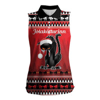 Jolakotturinn Iceland Women Sleeveless Polo Shirt Yule Cat Merry Christmas - Wonder Print Shop