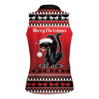 Jolakotturinn Iceland Women Sleeveless Polo Shirt Yule Cat Merry Christmas - Wonder Print Shop