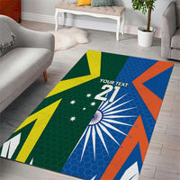 India vs Australia Custom Area Rug Blue vs Gold Cricket Heritage - Wonder Print Shop