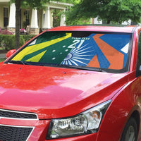 India vs Australia Custom Auto Sun Shade Blue vs Gold Cricket Heritage - Wonder Print Shop