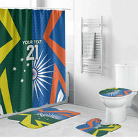 India vs Australia Custom Bathroom Set Blue vs Gold Cricket Heritage - Wonder Print Shop