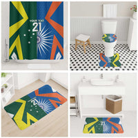 India vs Australia Custom Bathroom Set Blue vs Gold Cricket Heritage - Wonder Print Shop