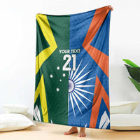 India vs Australia Custom Blanket Blue vs Gold Cricket Heritage - Wonder Print Shop