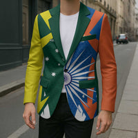 India vs Australia Custom Blazer Blue vs Gold Cricket Heritage - Wonder Print Shop