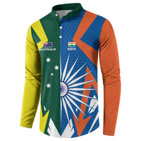 India vs Australia Custom Button Sweatshirt Blue vs Gold Cricket Heritage - Wonder Print Shop