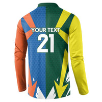 India vs Australia Custom Button Sweatshirt Blue vs Gold Cricket Heritage - Wonder Print Shop