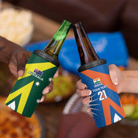 India vs Australia Custom 4 in 1 Can Cooler Tumbler Blue vs Gold Cricket Heritage - Wonder Print Shop