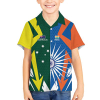 India vs Australia Custom Hawaiian Shirt Blue vs Gold Cricket Heritage - Wonder Print Shop