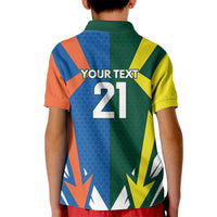 India vs Australia Custom Kid Polo Shirt Blue vs Gold Cricket Heritage - Wonder Print Shop