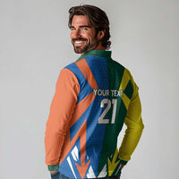 India vs Australia Custom Long Sleeve Polo Shirt Blue vs Gold Cricket Heritage - Wonder Print Shop