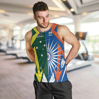 India vs Australia Custom Men Tank Top Blue vs Gold Cricket Heritage - Wonder Print Shop