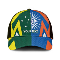 India vs Australia Personalised Mesh Trucker Cap Blue vs Gold Cricket Heritage - Wonder Print Shop