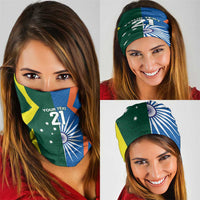 India vs Australia Custom Neck Gaiter Blue vs Gold Cricket Heritage - Wonder Print Shop