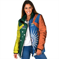 India vs Australia Custom Padded Jacket Blue vs Gold Cricket Heritage - Wonder Print Shop