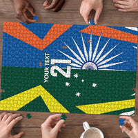 India vs Australia Custom Puzzle Blue vs Gold Cricket Heritage - Wonder Print Shop