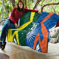 India vs Australia Custom Quilt Blue vs Gold Cricket Heritage - Wonder Print Shop