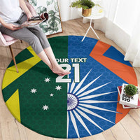 India vs Australia Custom Round Carpet Blue vs Gold Cricket Heritage - Wonder Print Shop