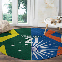 India vs Australia Custom Round Carpet Blue vs Gold Cricket Heritage - Wonder Print Shop