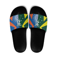 India vs Australia Custom Slide Sandals Blue vs Gold Cricket Heritage - Wonder Print Shop