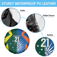 India vs Australia Custom Spare Tire Cover Blue vs Gold Cricket Heritage - Wonder Print Shop